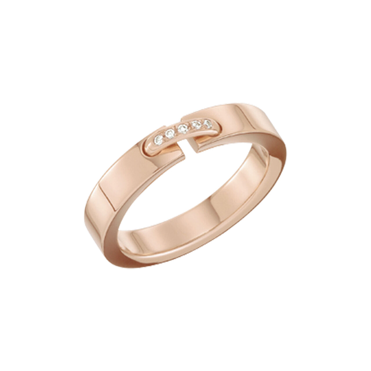 maison birks chaumet liens evidence rose gold diamond wedding band 080542 image number 0