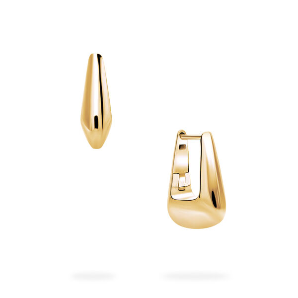 Yellow Gold Square Hoop Earrings