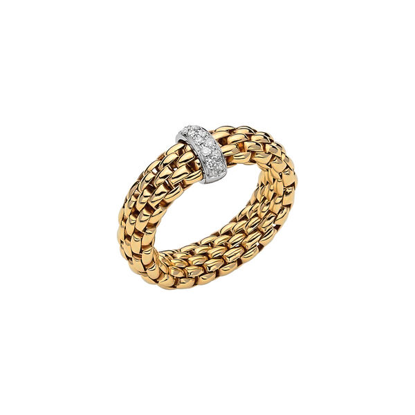 Bague Vendome Flex'it en or jaune avec pavé de diamants