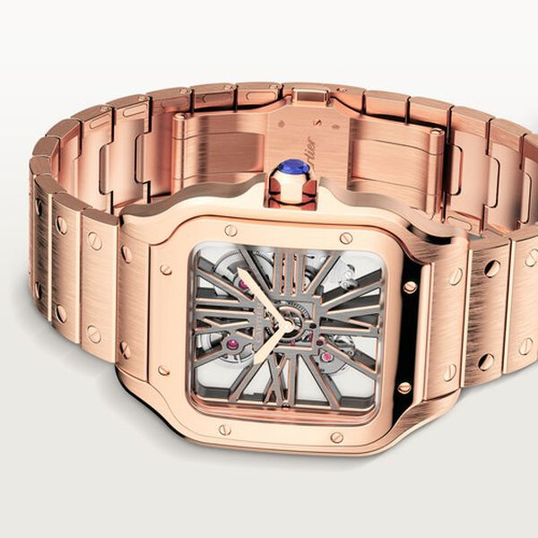Santos de Cartier Large Manual Skeleton 40 mm Rose Gold
