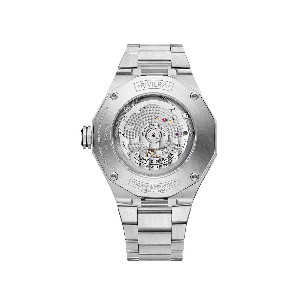 Baume & Mercier M0A10682 Riviera Automatic Moonphase 43 mm Stainless Steel Back image number 1