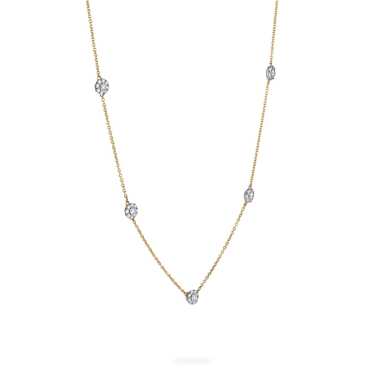 Birks Snowflake 5-Station Yellow Gold Diamond Necklace image number 1