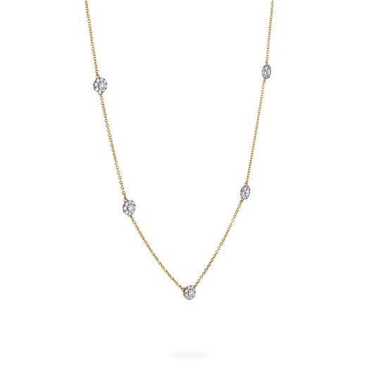 Birks Snowflake 5-Station Yellow Gold Diamond Necklace image number 1