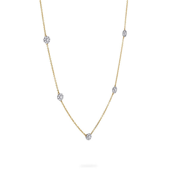 5-Station Yellow Gold Diamond Necklace