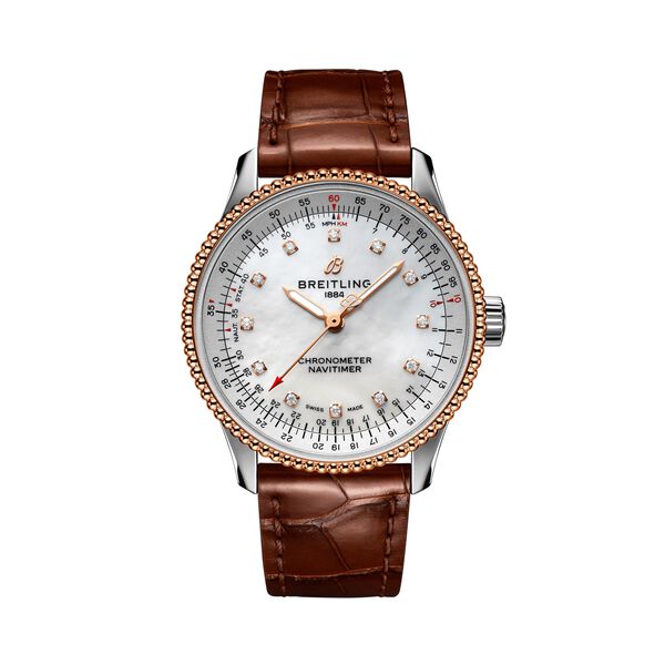 Navitimer Automatic 35 mm Stainless Steel, Red Gold and Diamond