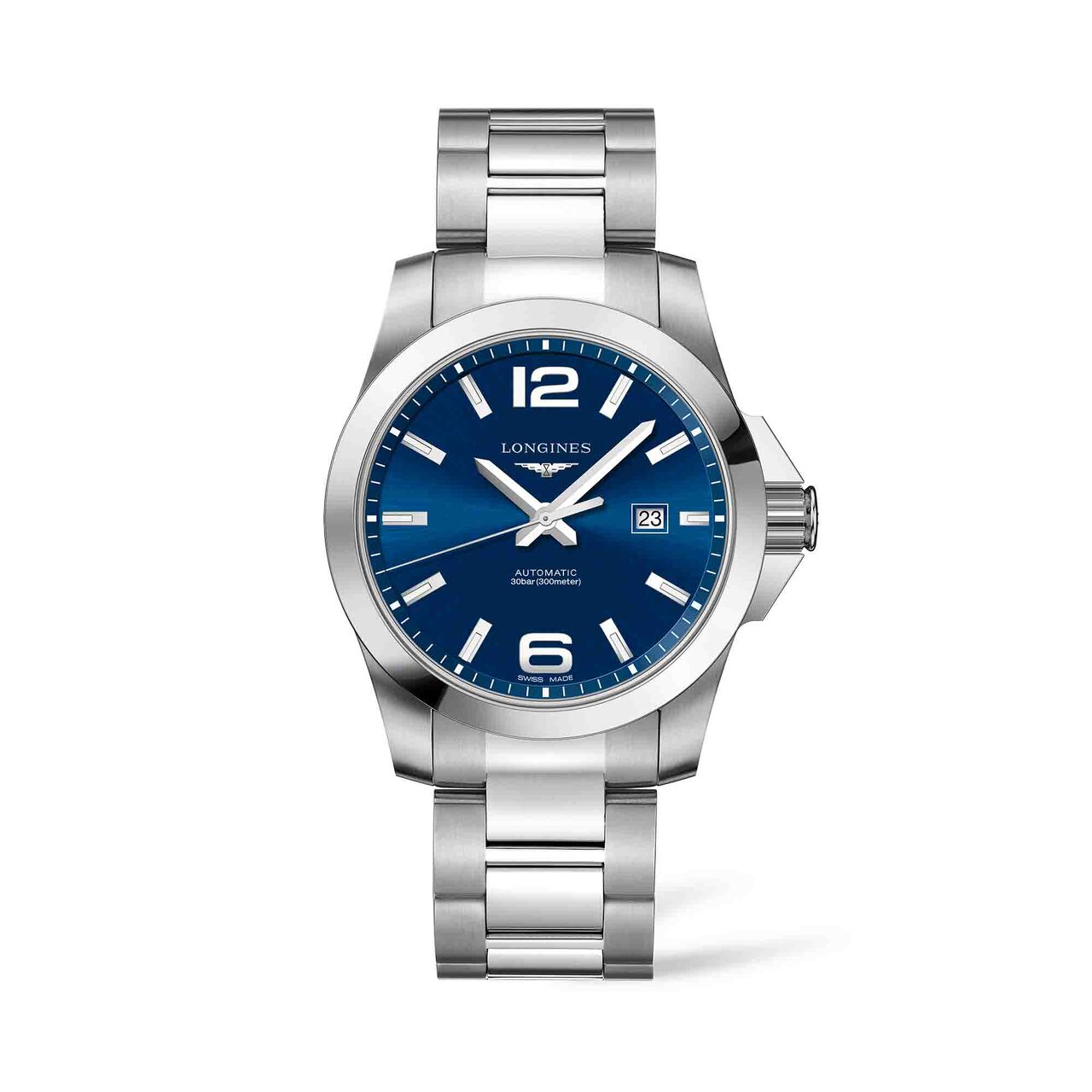maison birks longines conquest 43mm automatic stainless steel sunray blue dial l37784966 image number 0