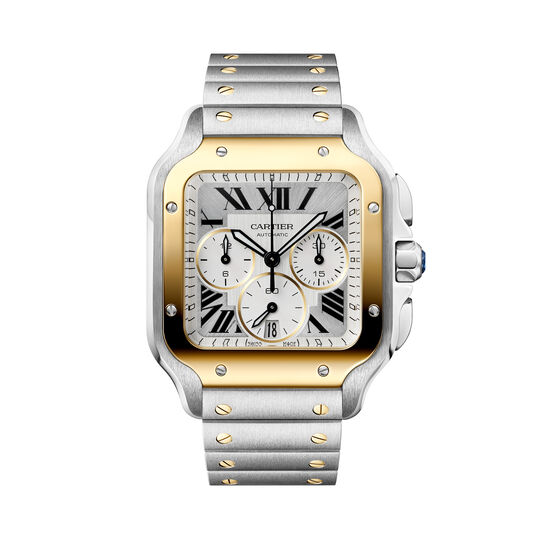 Cartier Santos de Cartier Large Automatic Chronograph 40 mm Yellow Gold and Stainless Steel W2SA0035 front image number 0