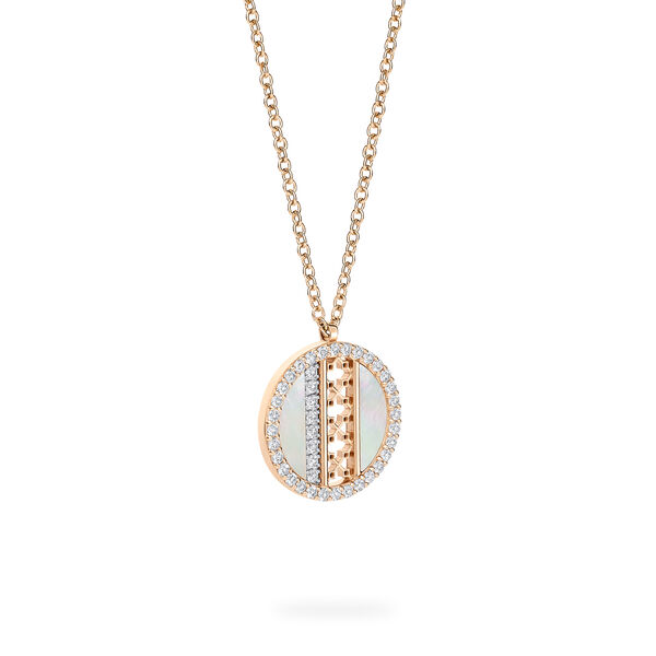 Pendentif médaillon nacre et diamant