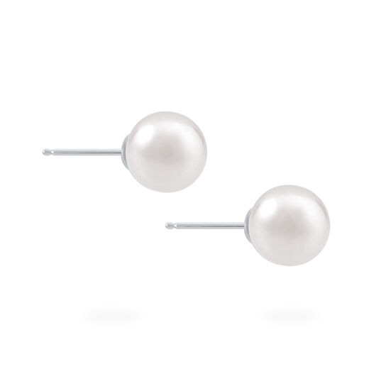 Birks Essentials Silver 8-9 MM Pearl Earrings image number 2