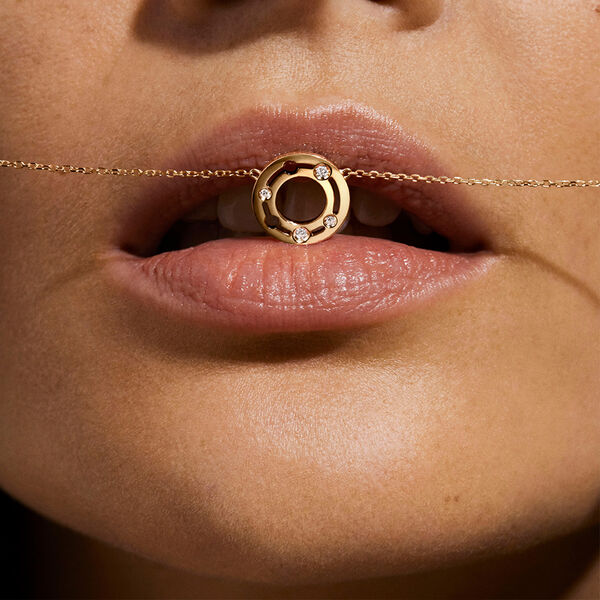 Collier Pulse en or jaune avec diamants