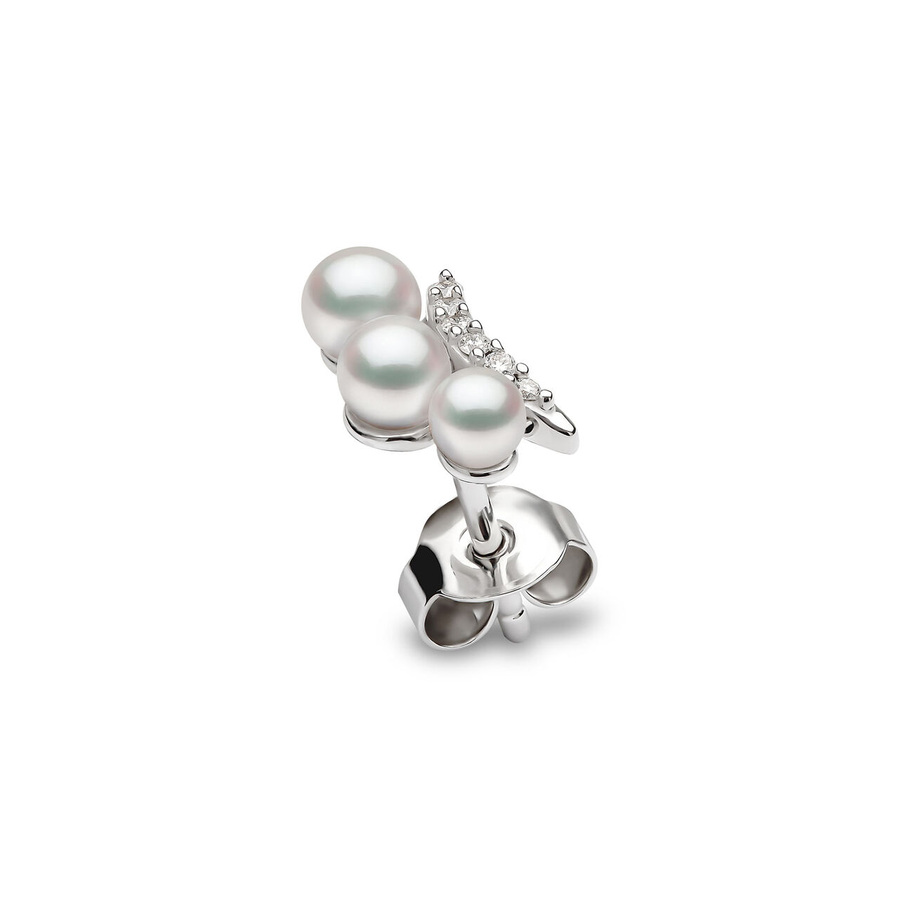 yoko london sleek white gold 3 pearl diamond climbers earrings qye2224 7x details image number 3
