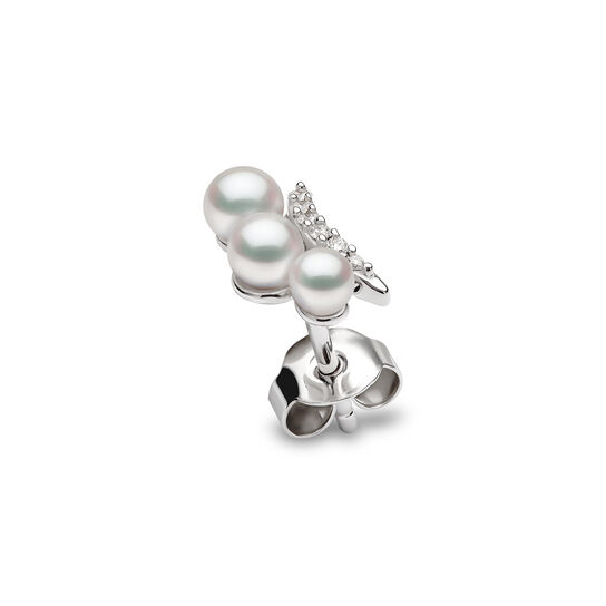 yoko london sleek white gold 3 pearl diamond climbers earrings qye2224 7x details image number 3