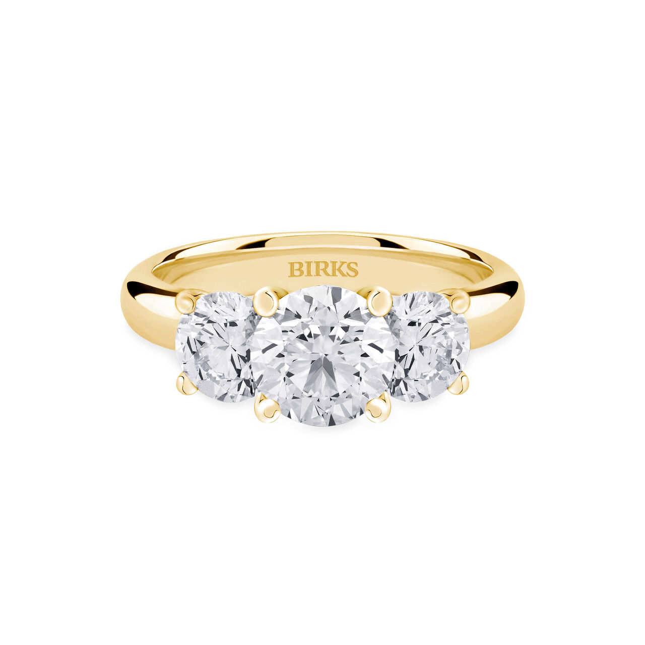 Round Three-Stone Diamond Engagement Ring with Sapphire Accent image number 0