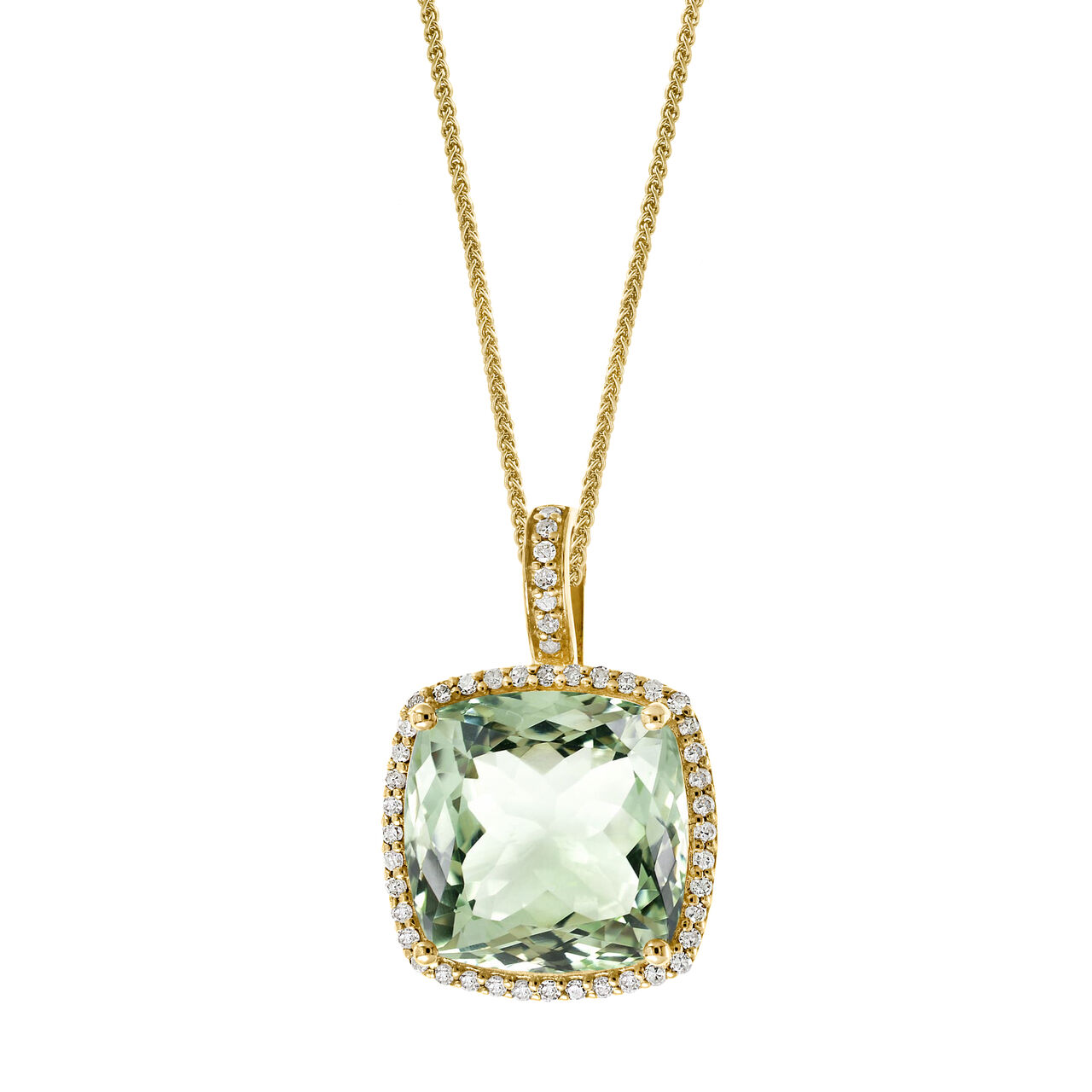 maison bijoux birks salon yellow gold green quartz and diamond pendant pgl01087ag image number 0