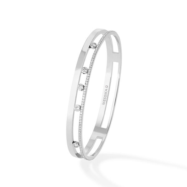 Bracelet jonc Move Romane en or blanc avec diamants
