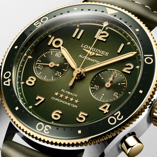 longines spirit flyback automatic chronograph 42 mm stainless steel and yellow gold L3.821.5.53.2 image number 2