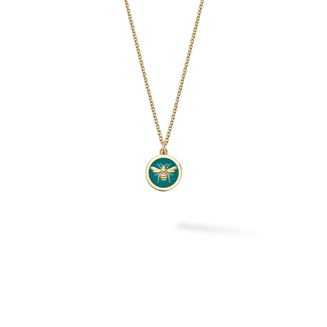 Bijoux Birks Bee Chic Small Teal Enamel And Yellow Gold Round Medallion image number 0