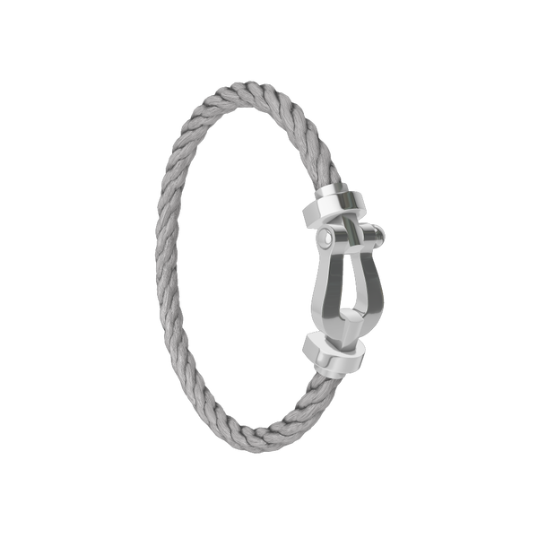 Bracelet cable Force 10 en or blanc, grand modèle