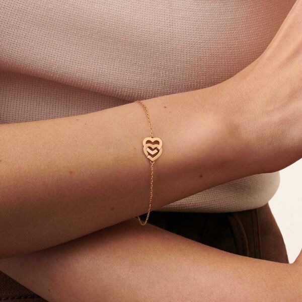 Double Coeurs R10 Yellow Gold Bracelet