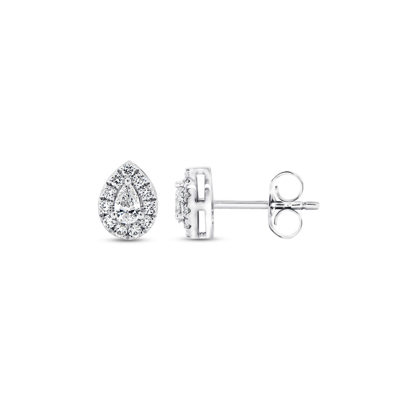 Uneek Signature Drop White Gold and Diamond Stud Earrings ER0374W image number 1