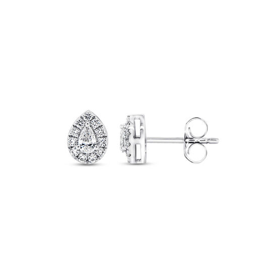 Uneek Signature Drop White Gold and Diamond Stud Earrings ER0374W image number 1