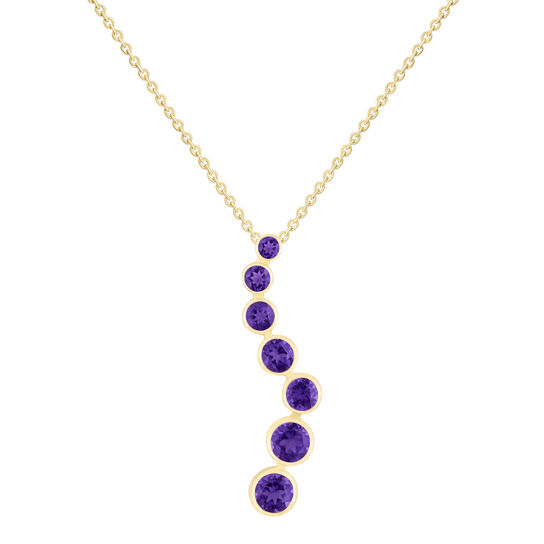 Amethyst Graduated Pendant in Yellow Gold image number 0