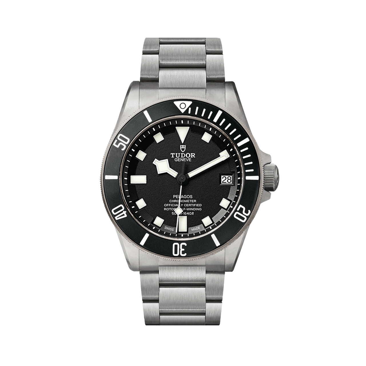 tudor pelagos ceramic matt black disc titanium bracelet black with white index dial m25600tn 0001 image number 0