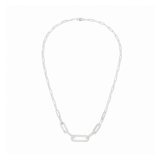 dinh van Maillon Large White Gold and Diamond Pavé Link Chain 660312 image number 0