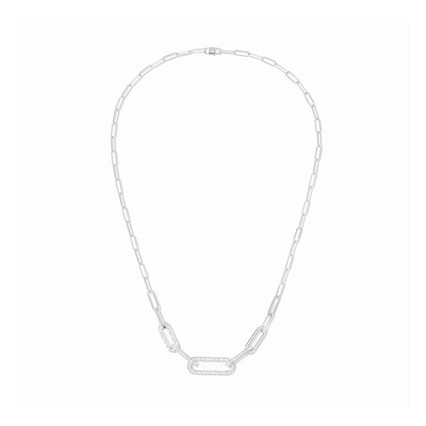 Maillon Large White Gold and Diamond Pavé Link Chain