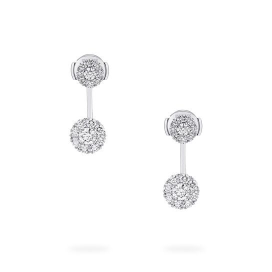 Birks Snowflake Boucles d'oreilles balanciers rondes avec diamants, grande image number 2