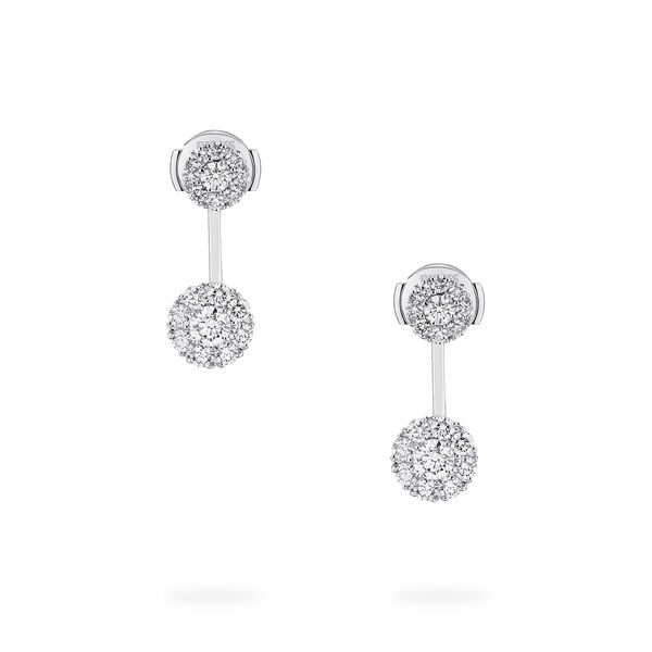 Boucles d'oreilles balanciers rondes avec diamants, grande