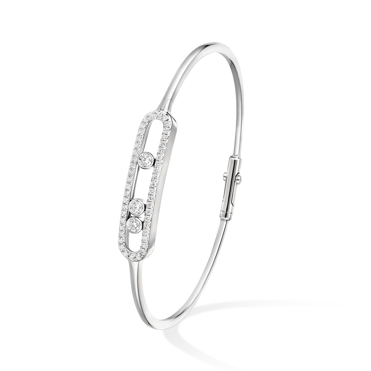 Messika Move Classic White Gold and Diamond Pav&eacute; Bangle image number 2
