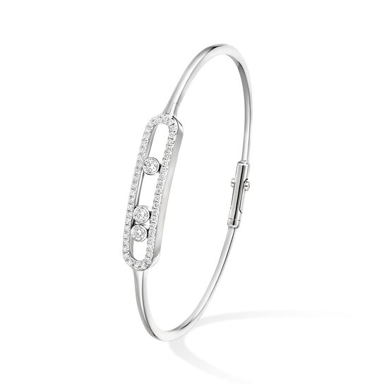 Messika Move Classic White Gold and Diamond Pav&eacute; Bangle image number 2