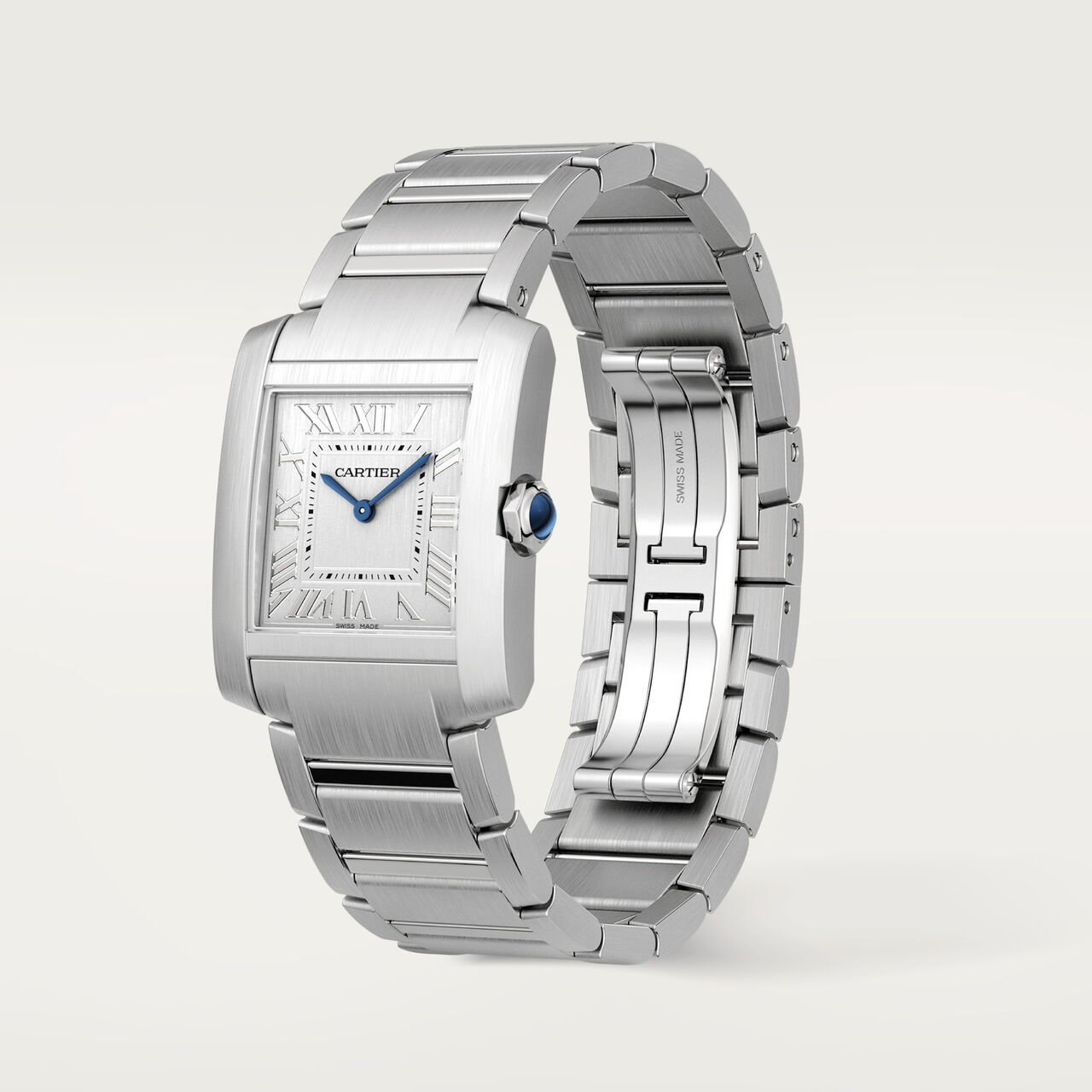 Cartier Tank Française Medium Model Quartz 27 X 32 mm Stainless Steel CRWSTA0074 Angled image number 5