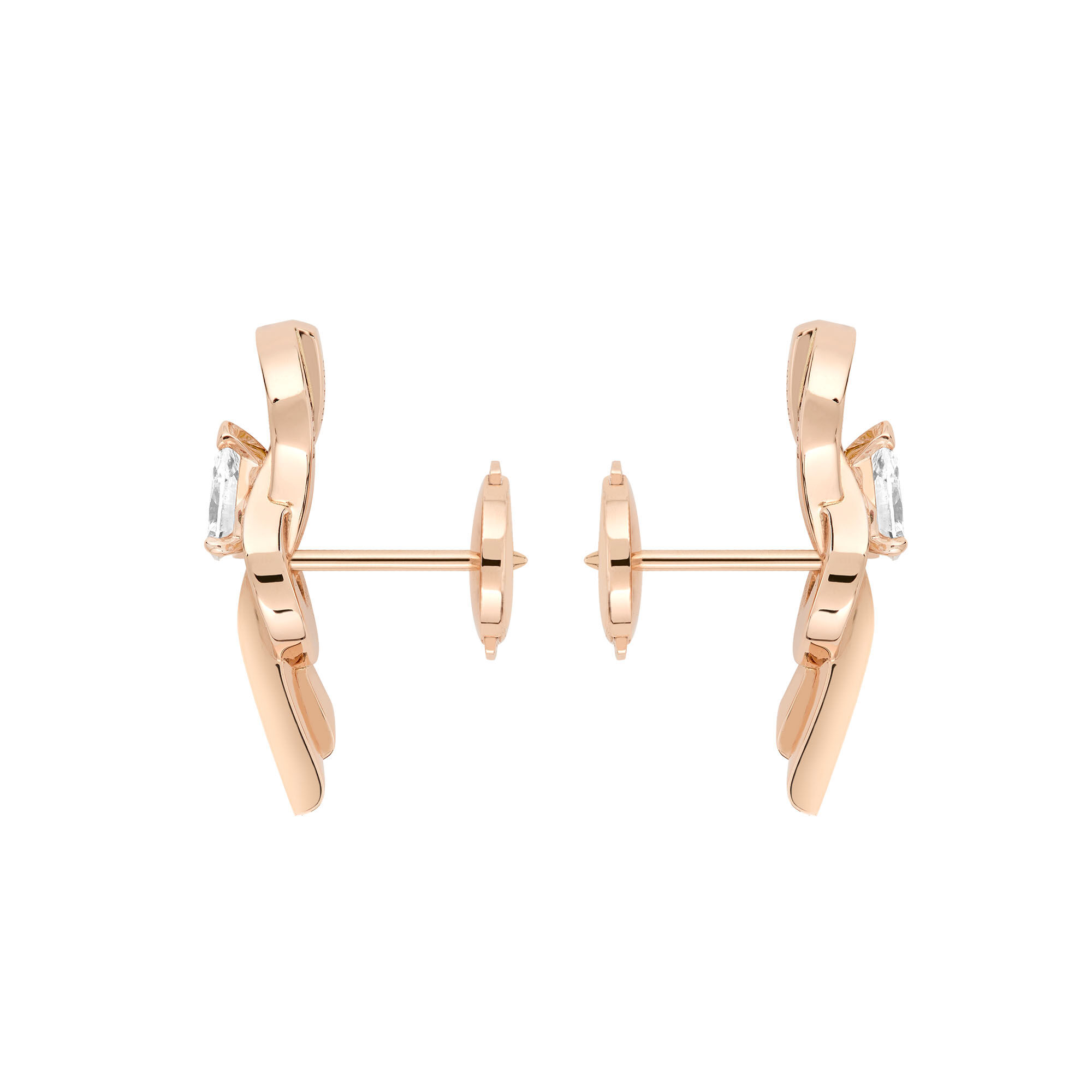 Chance Infinie Medium Rose Gold and Diamond Stud Earrings