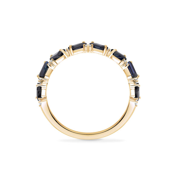 Yellow Gold Sapphire and Diamond Ring