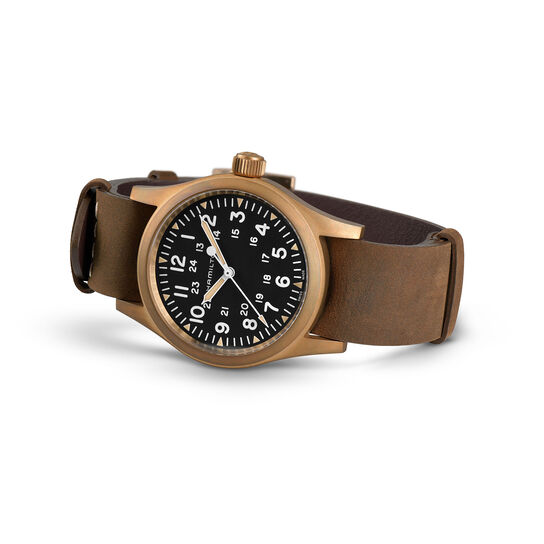 Hamilton Khaki Field 38 mm manuelle en bronze et titane image number 1
