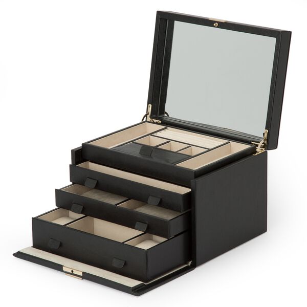 Coffret à bijoux Palermo noir, modèle large
