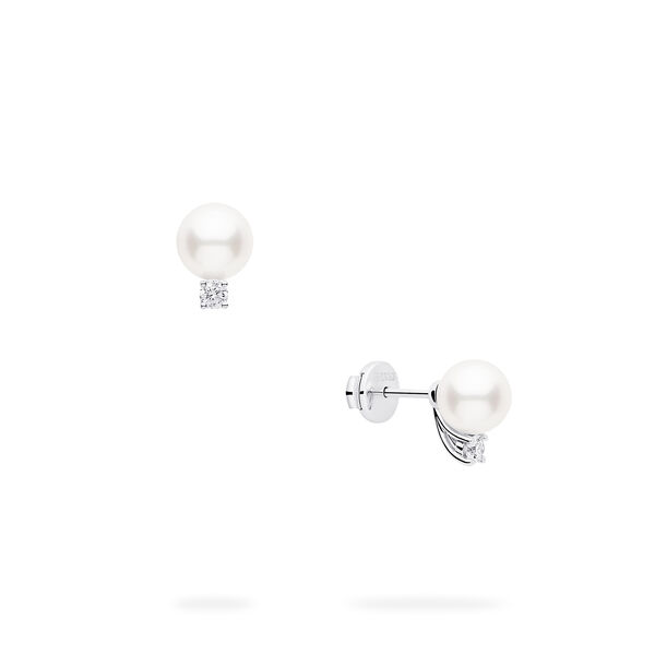 Boucles d'oreilles Akoya AA 7-7.5 mm  en or blanc