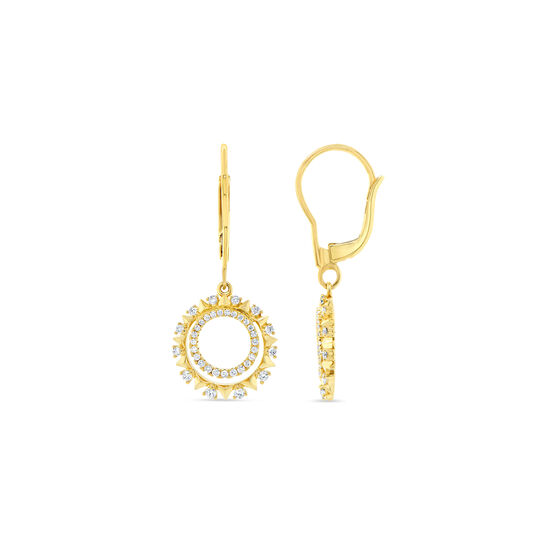 Uneek Yellow Gold and Diamond Drop Hoop Earrings ER0315Y image number 1