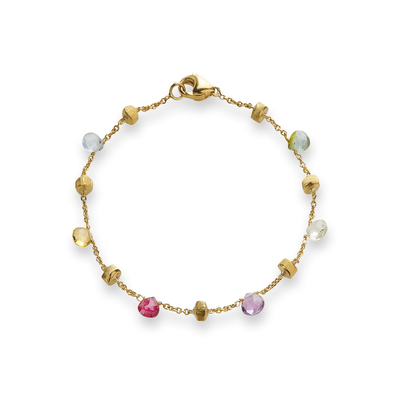 Paradise Yellow Gold Mixed Gemstone Single Strand Bracelet image number 0