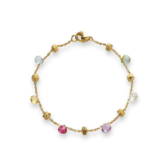 Paradise Yellow Gold Mixed Gemstone Single Strand Bracelet image number 0