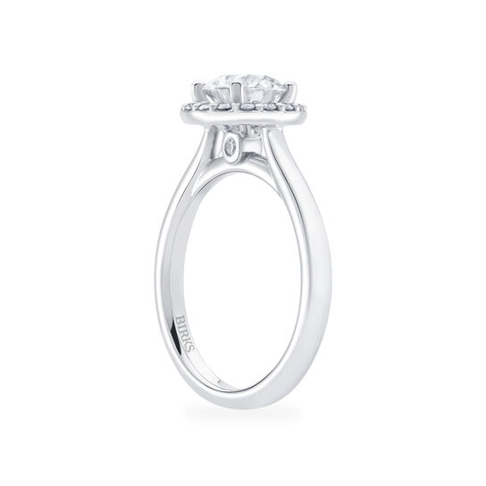 bijoux birks 1879 round diamond engagement ring with single halo image number 1