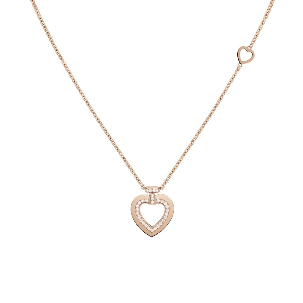 Pretty Woman Small Rose Gold and Diamond Heart Pendant image number 0