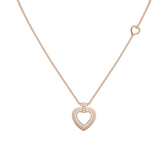Pretty Woman Small Rose Gold and Diamond Heart Pendant image number 0