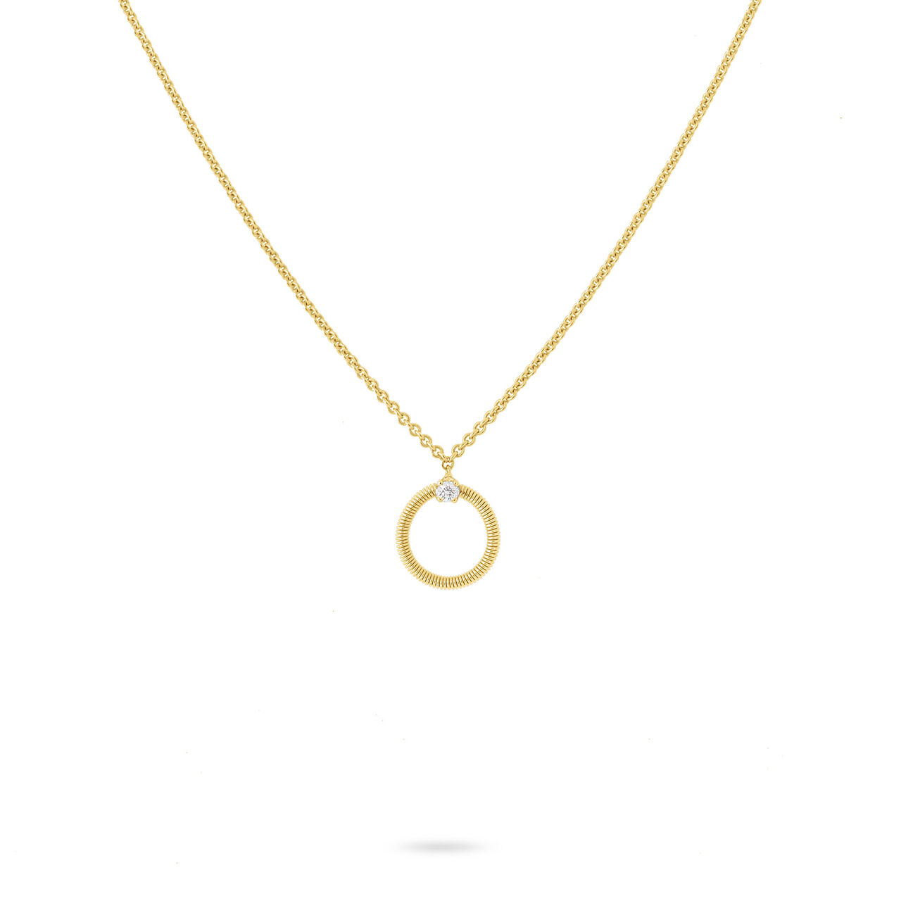 maison birks marco bicego bi49 yellow gold and diamond small circle pendant cg765 b yw image number 0