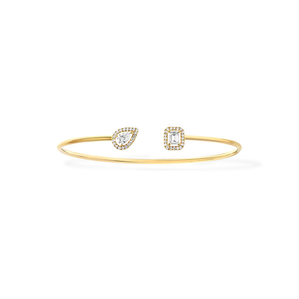 Bracelet jonc My Twin en or jaune avec diamants ,15 carats