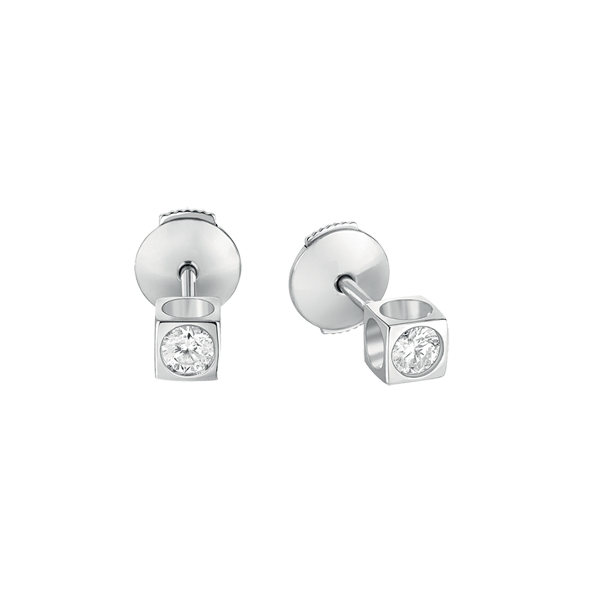 Gold cube stud earrings hot sale