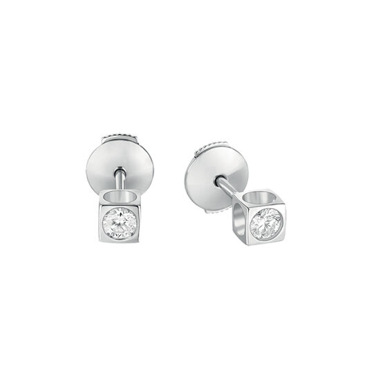 maison birks dinh van paris le cube diamant white gold studs image number 0