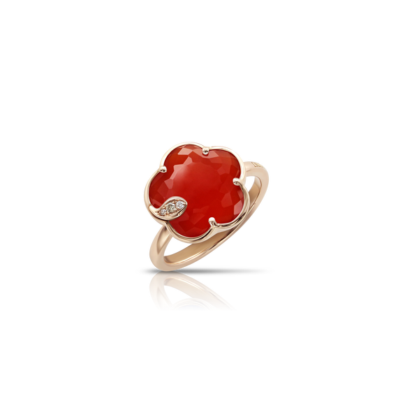 Petit Joli Rose Gold, Carnelian and Diamond Ring